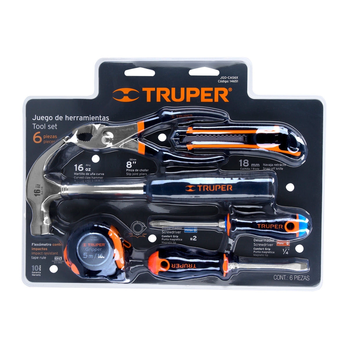 JUEGO TRUPER DE 6 HERRAMIENTAS CASERAS - 14651