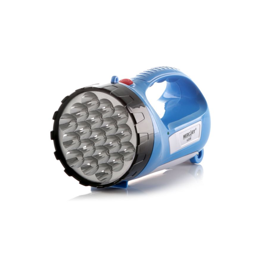 LINTERNA RECARGABLE AZUL 19LED 2820 1600MA RECARGA CON CABLE ILE06