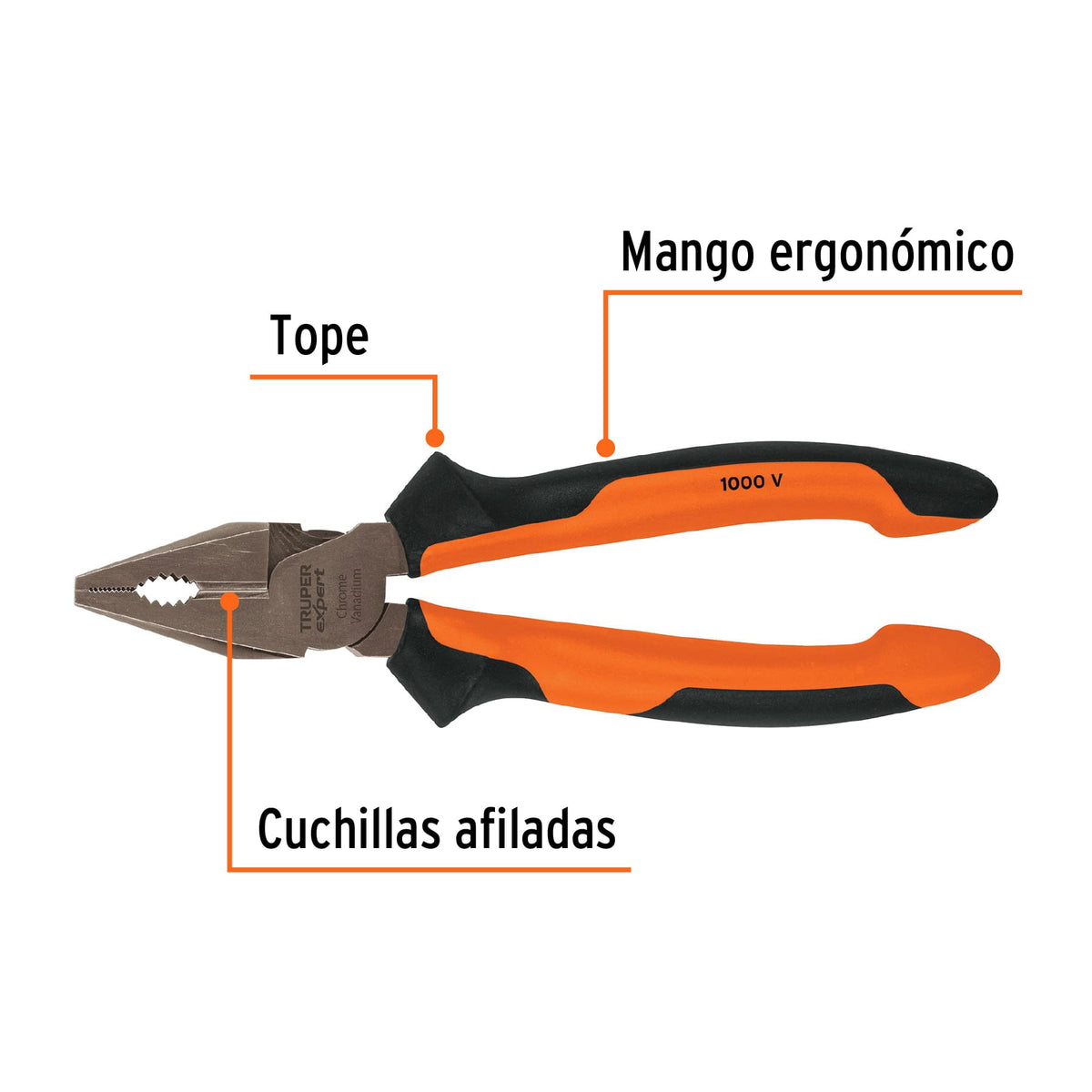 ALICATE TRUPER PARA ELECTRICISTA COMFORT GRIP